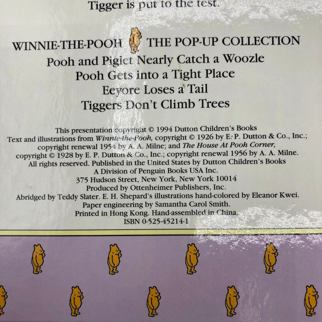 4 Volume Set 1994 Winnie The Pooh Pop Up Books /b