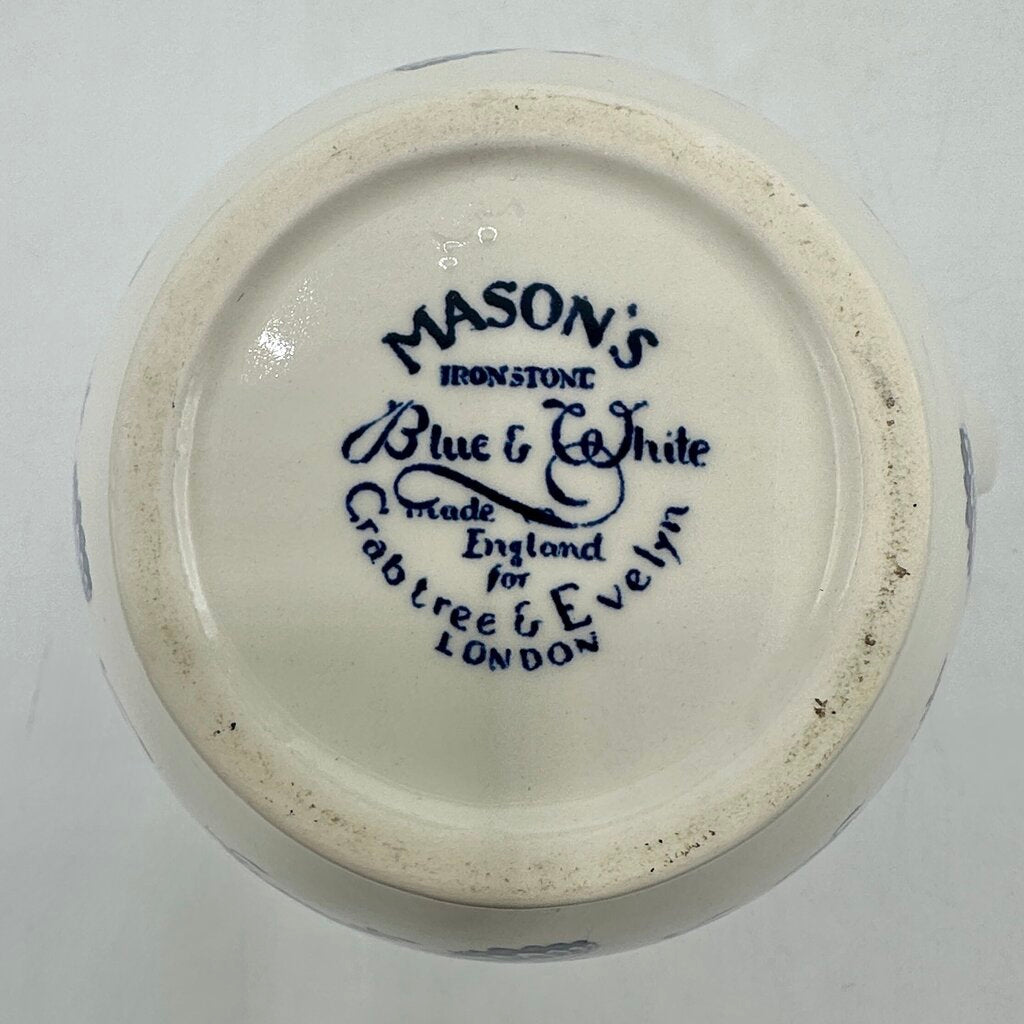 Vintage Masons Ironstone Blue & White 12oz Creamer Made For Crabtree & Evelyn London, England /cb