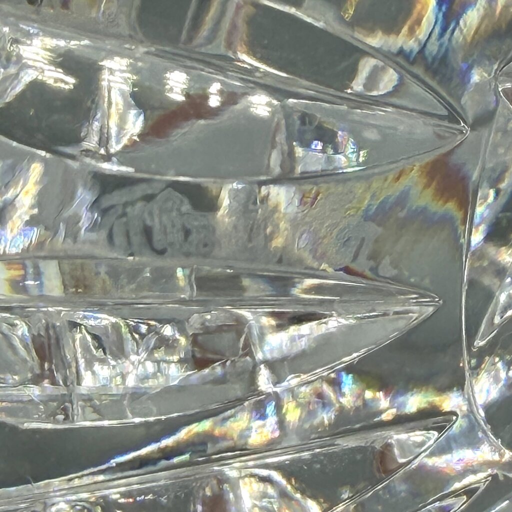 Vintage Waterford Crystal Votive Candle Holder Round Diamond Cut Gothic Mark Made in Ireland /cb