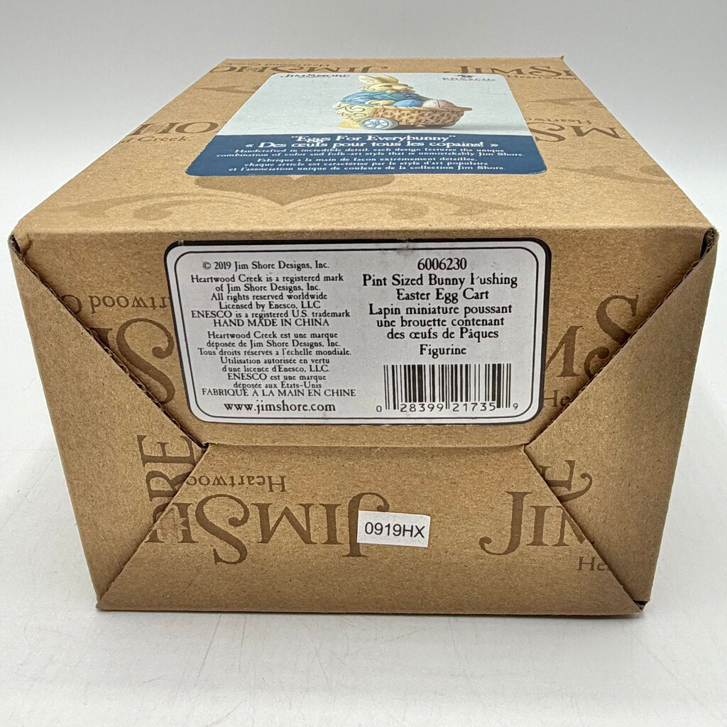 Jim Shore Heartwood Creek 2019 “Eggs For Everybunny” Pint Size Bunny Pushing Easter Egg Cart Figurine /cb