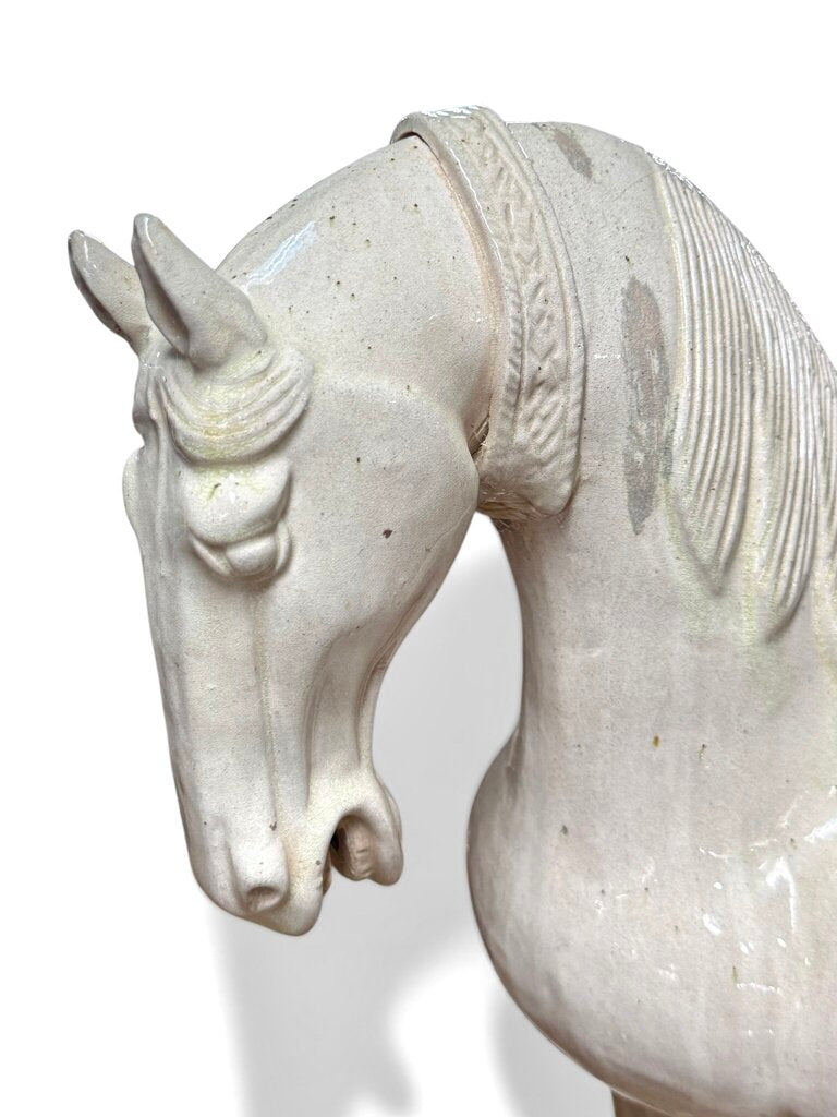 VTG Glazed Terracotta Horse Sculpture (HAS DAMAGE)
