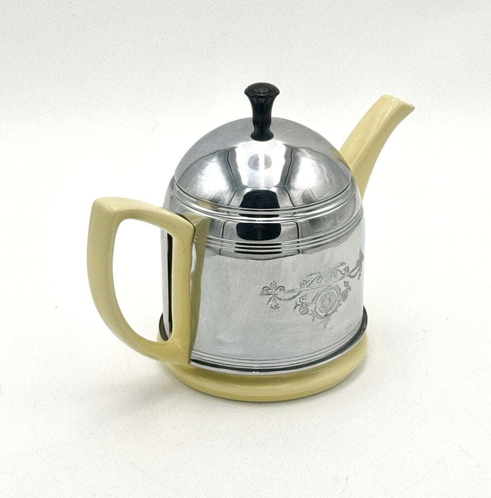 VTG Hall Yellow Teapot With Metal Cover