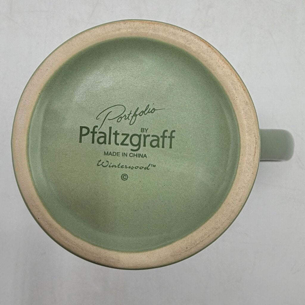 Portfolio by Pfaltzgraff Winterwood Green 3 Piece Buffet Set Mug Salad Plate Dinner Plate /cb