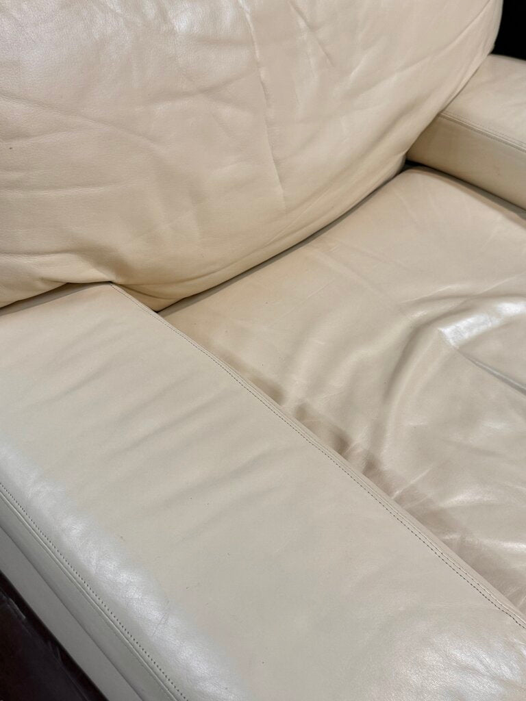 Genuine Reid Leather Cream Chair