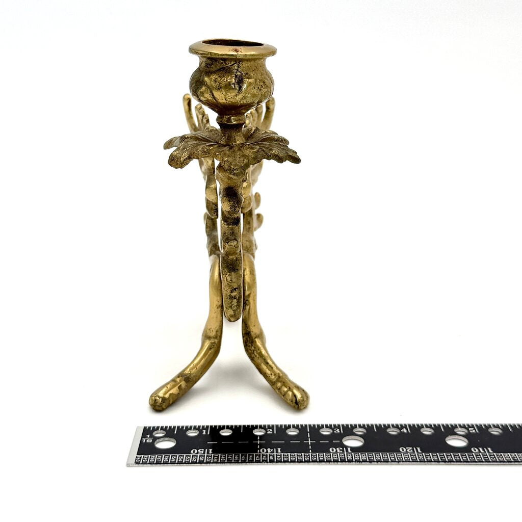 VTG Set of 2 Mythical Griffin Brass Candle Stick Holders