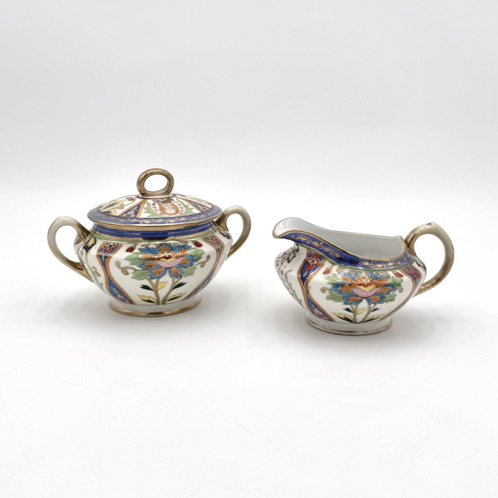 Antique Nippon Morimura Creamer and Sugar Urn