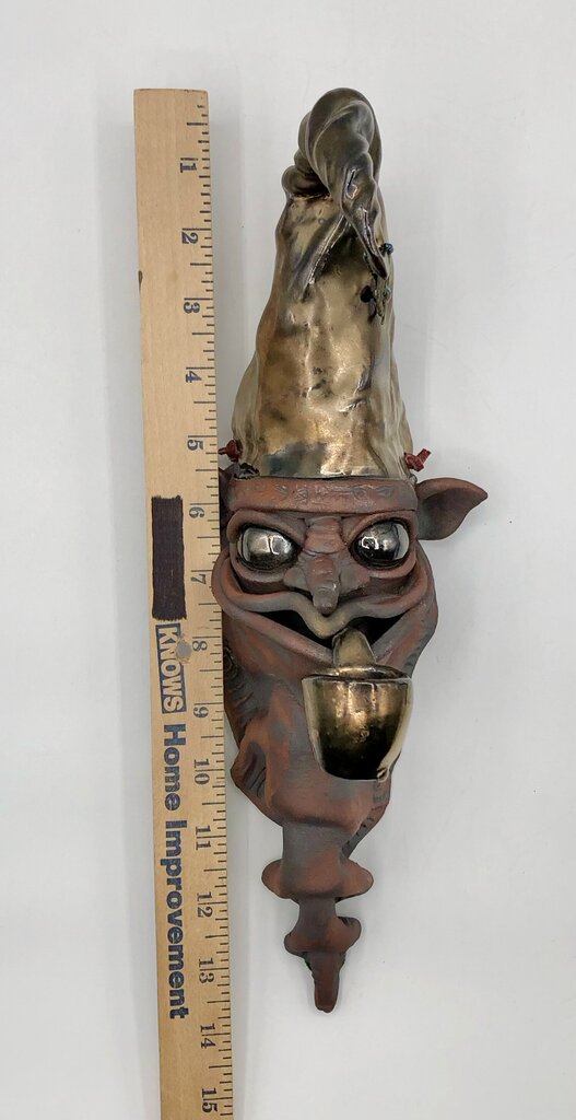 Handcrafted Raku Pottery “The Guardian” Mystical Wall Sculpture /b