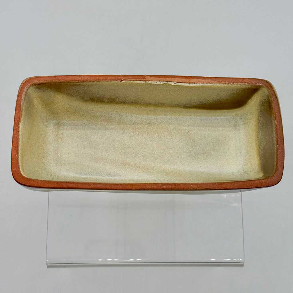 Frankoma Vintage Lazy Bones Butter Dish in Dessert Gold #4K \HY