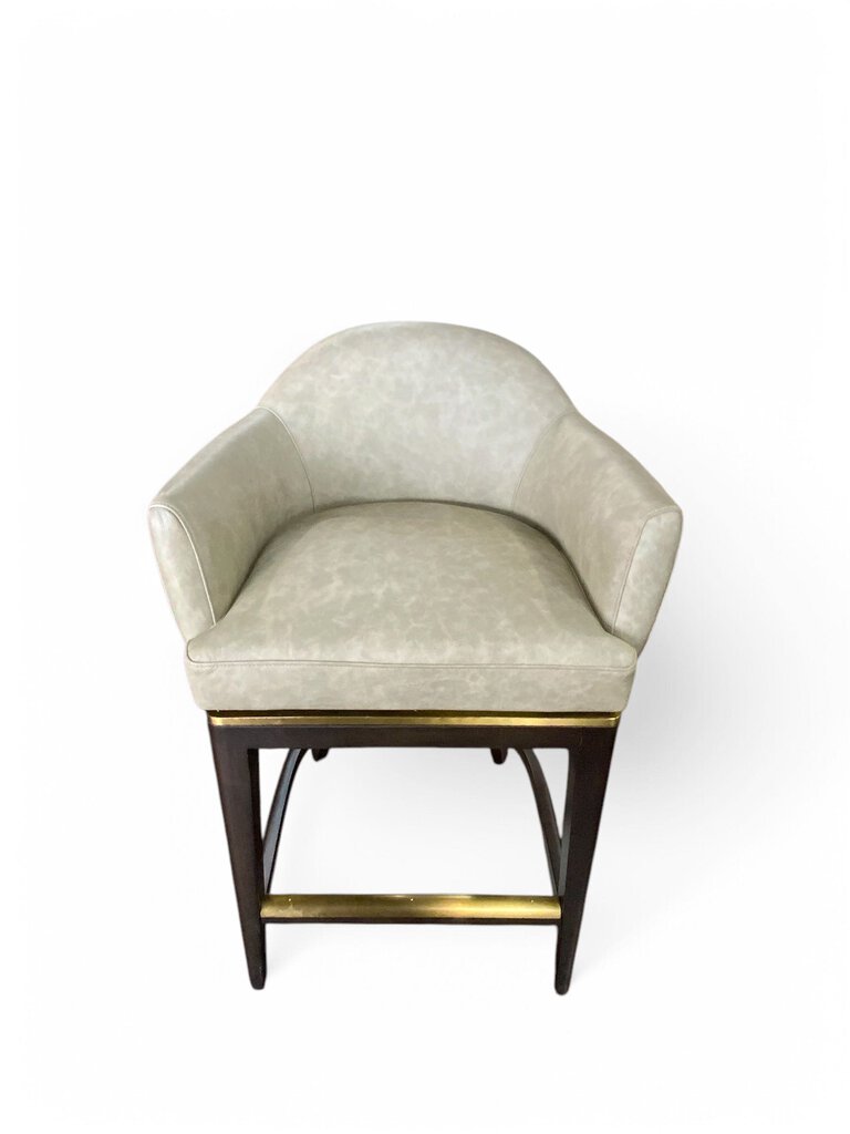 Blanchett Swivel Bar Stool Brass And Leather