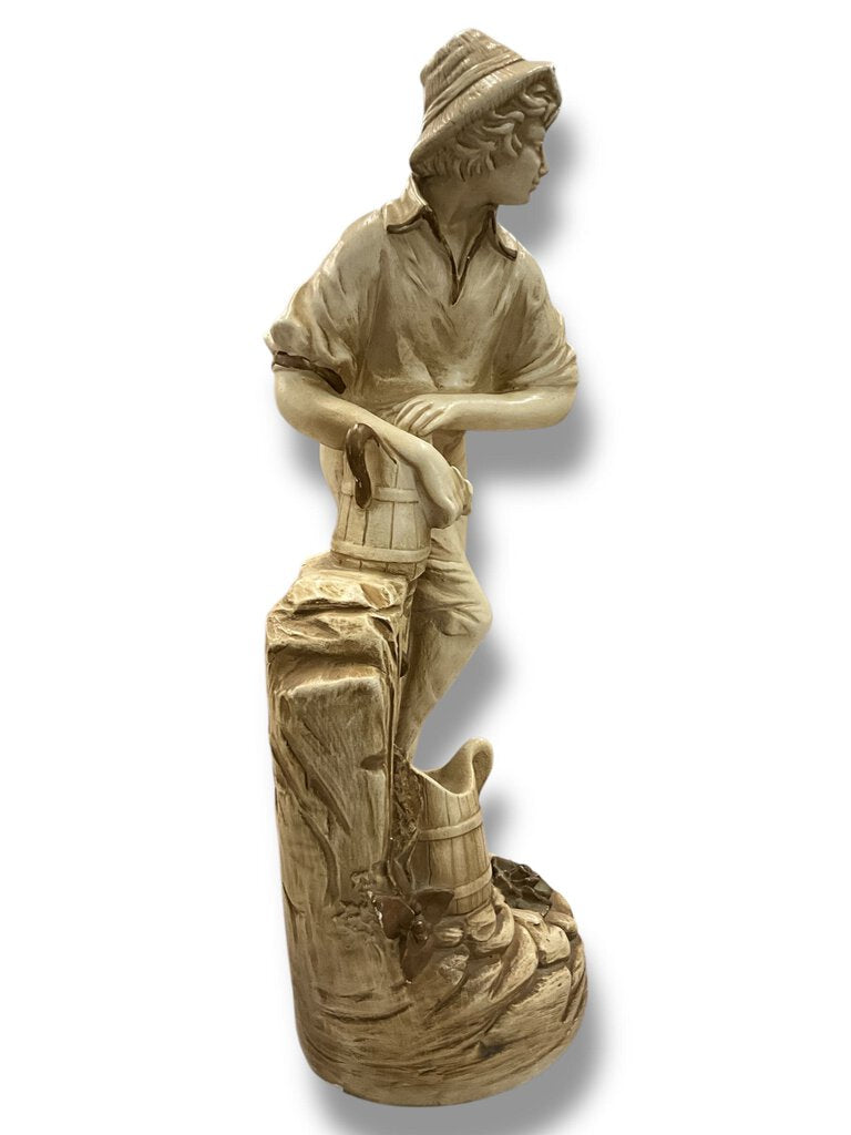 Boy getting water statue AS IS