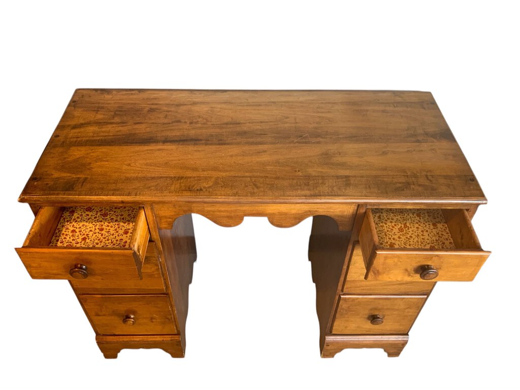 Scalloped Warm Oak Desk