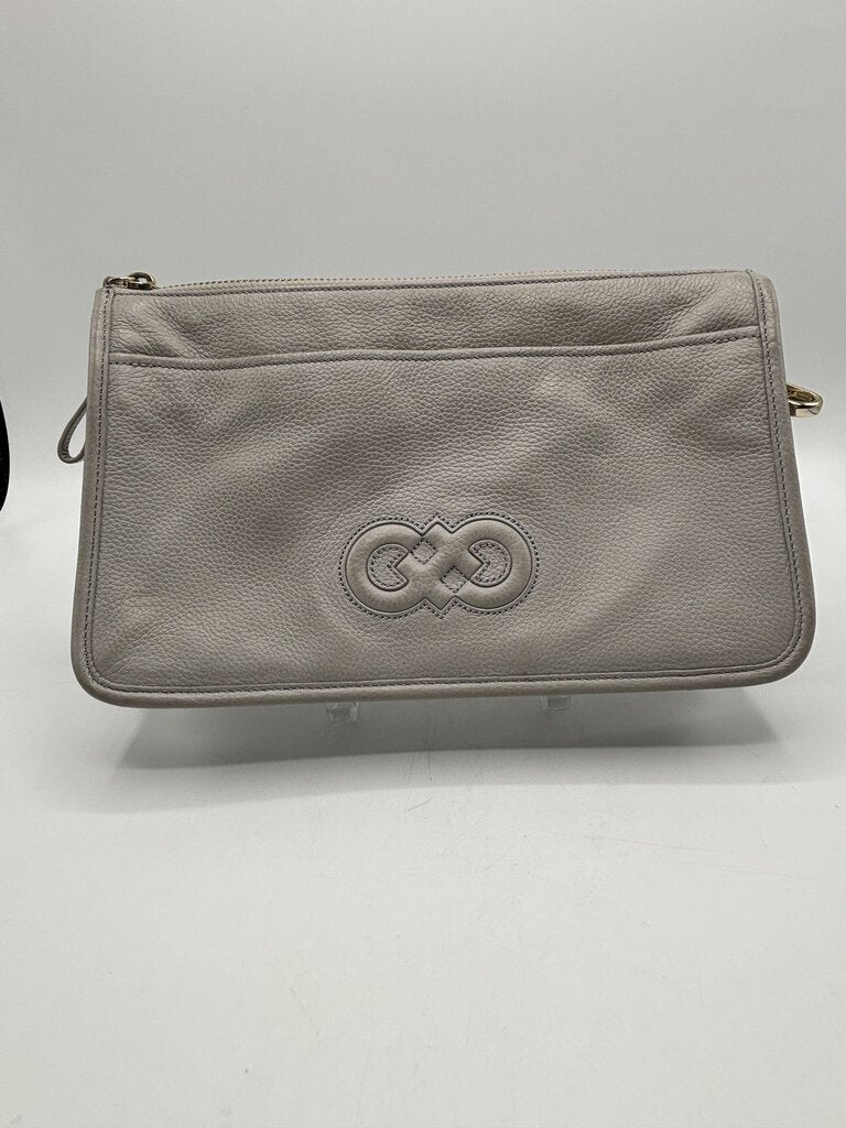 Cole Haan Light Grey/Taupe Leather Crossbody Bag /j