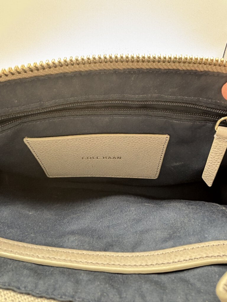 Cole Haan Light Grey/Taupe Leather Crossbody Bag /j