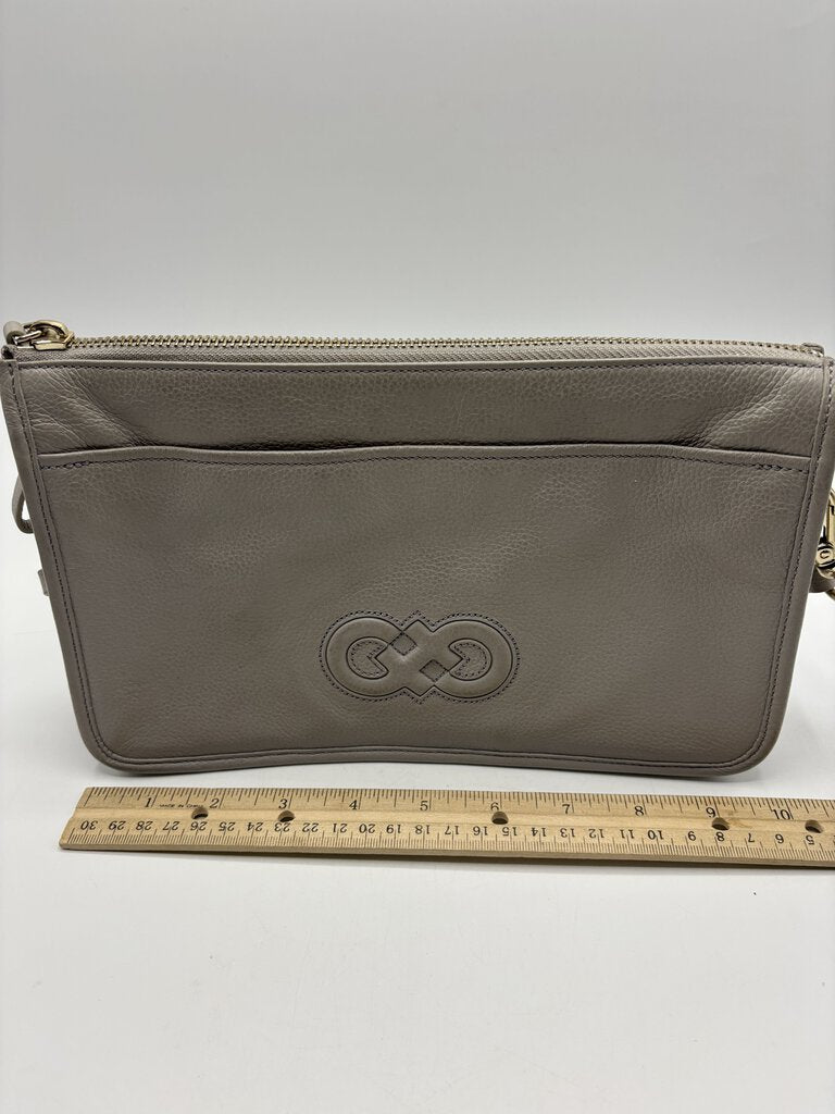 Cole Haan Light Grey/Taupe Leather Crossbody Bag /j