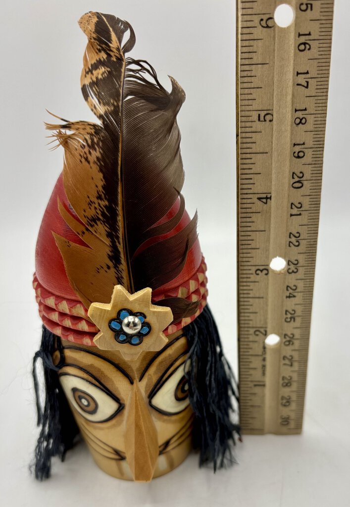 Vtg. Wooden Carving of Vlad the Impaler Dracula /j