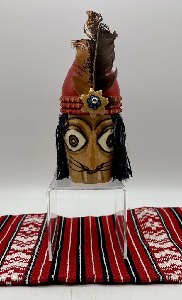 Vtg. Wooden Carving of Vlad the Impaler Dracula /j