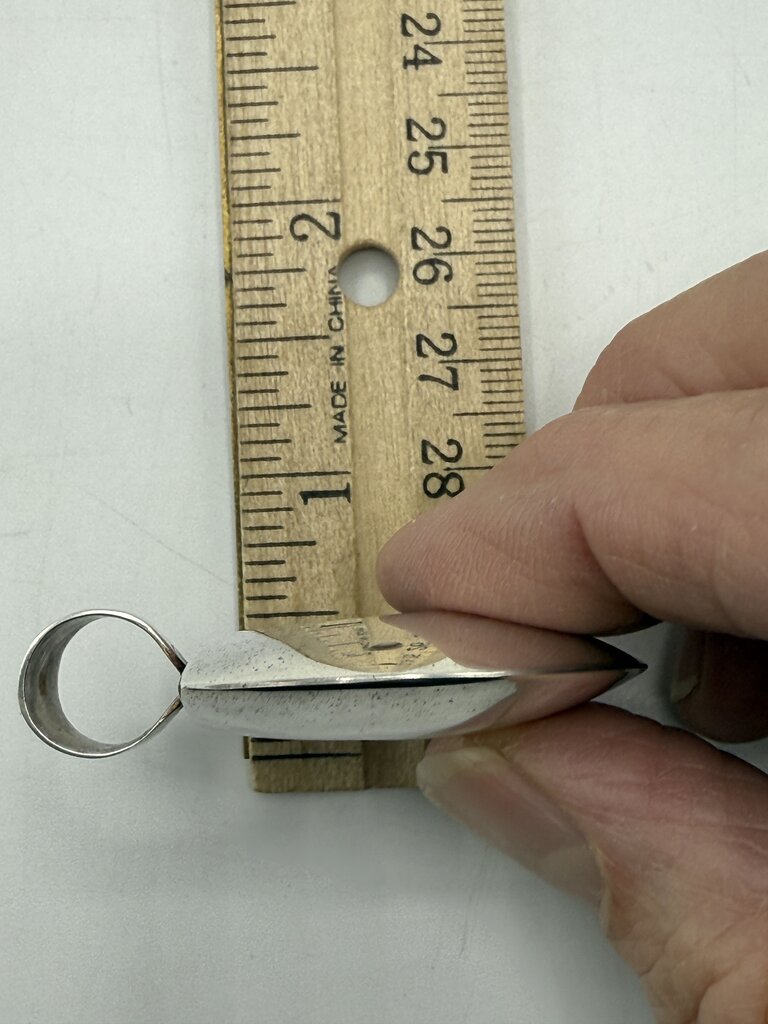 Sterling Silver Puffy Donut Shape Pendant Necklace Slide /ro