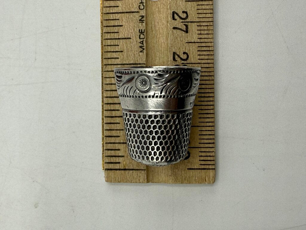 Antique Sterling Silver Sewing Thimble size 10 /ro