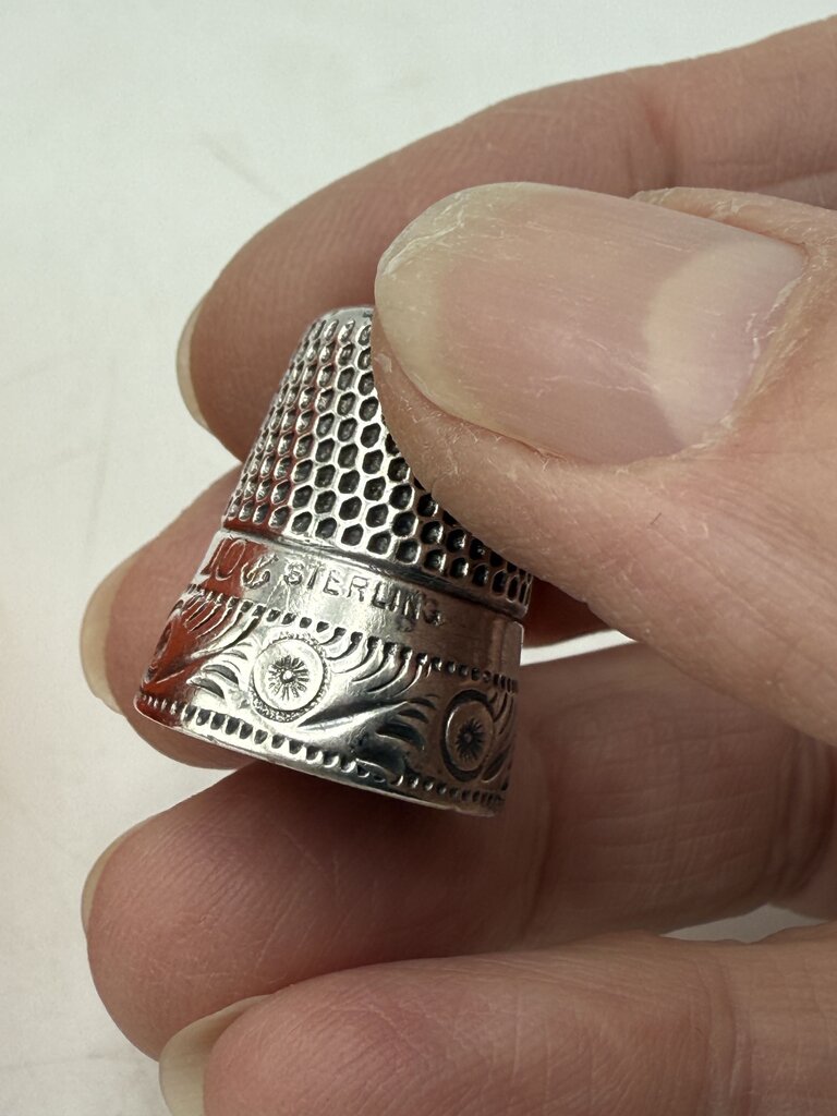 Antique Sterling Silver Sewing Thimble size 10 /ro