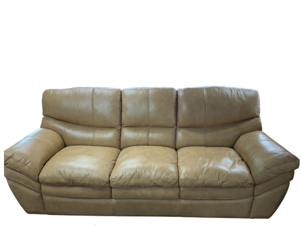3 Seat Cream Leather Couch