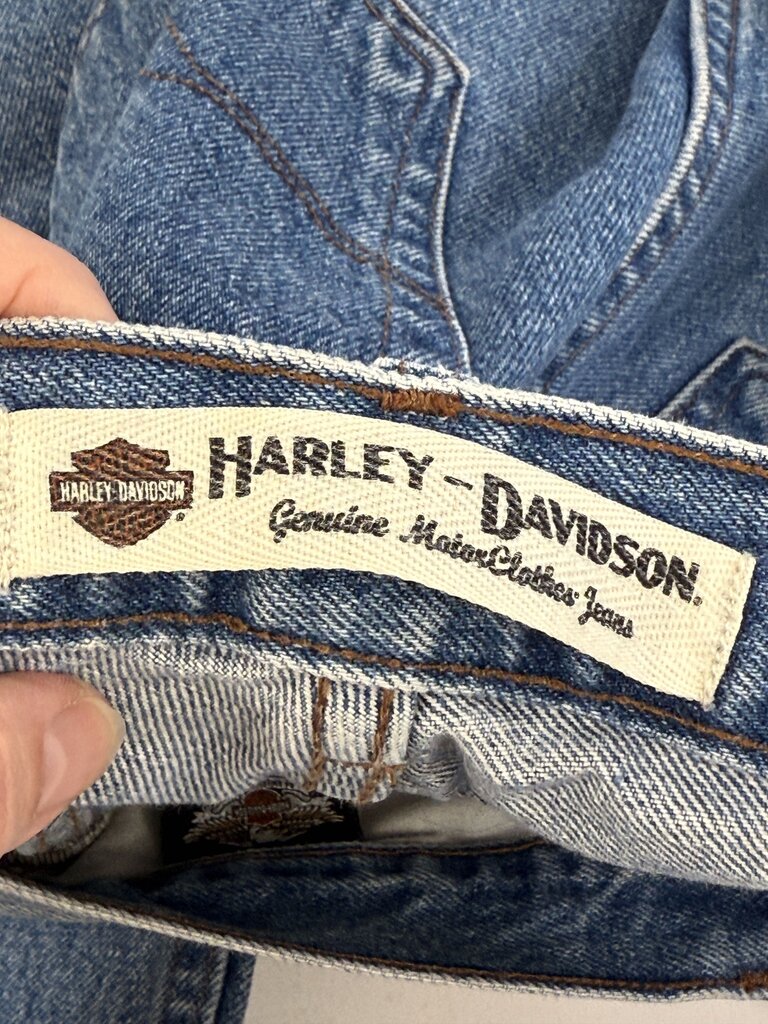VTG Harley Davidson Blue Denim Mens Jeans 33x34 /rb