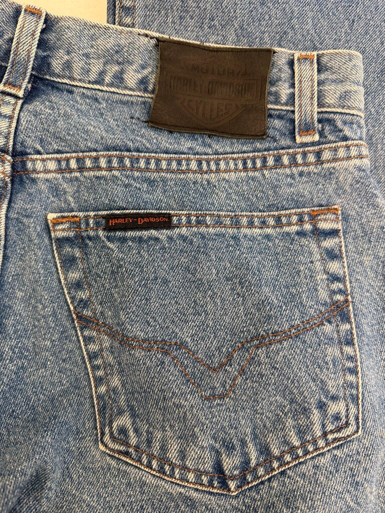 VTG Harley Davidson Blue Denim Mens Jeans 33x34 /rb