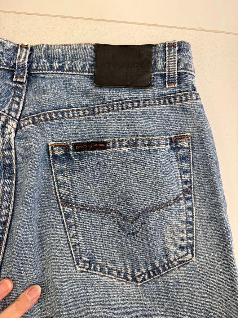 VTG Harley Davidson Blue Denim Mens Jeans 33x32 /rb