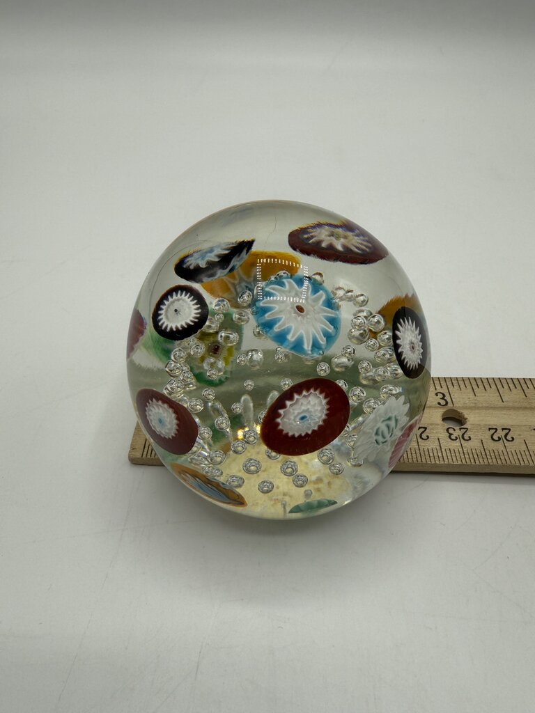 VTG Murano Glass Multi-Color Control Bubble Paperweight /ro