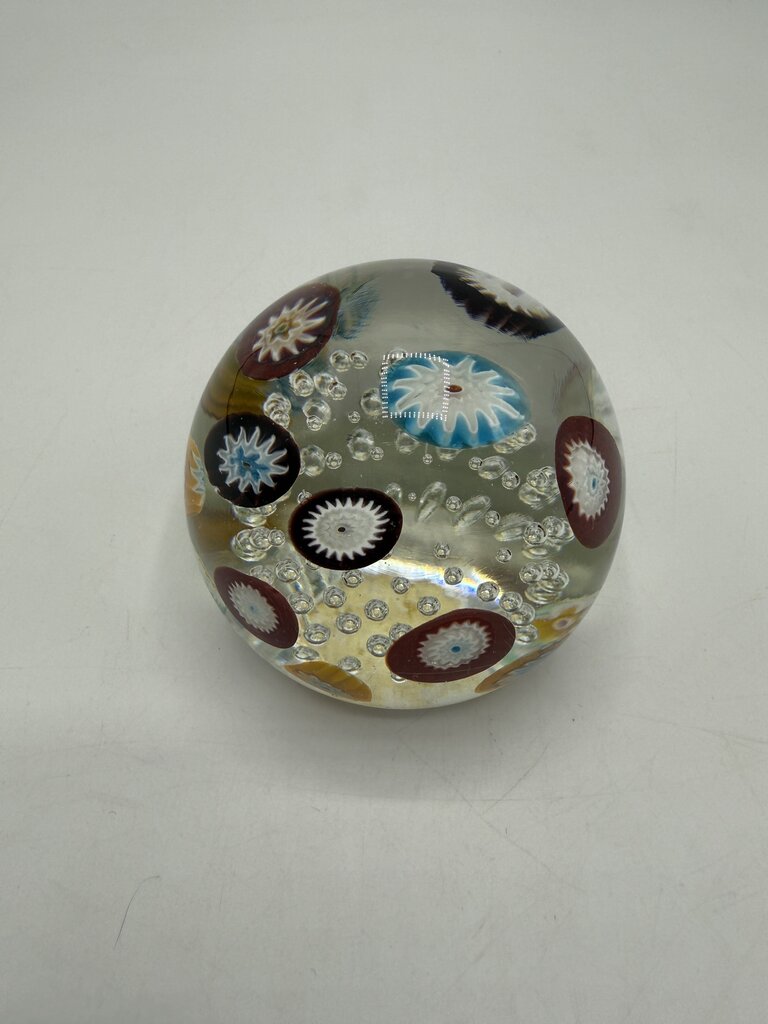 VTG Murano Glass Multi-Color Control Bubble Paperweight /ro