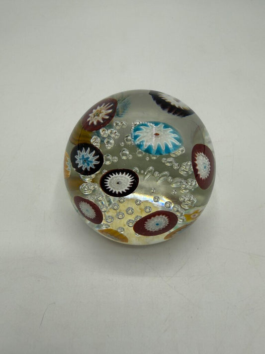VTG Murano Glass Multi-Color Control Bubble Paperweight /ro