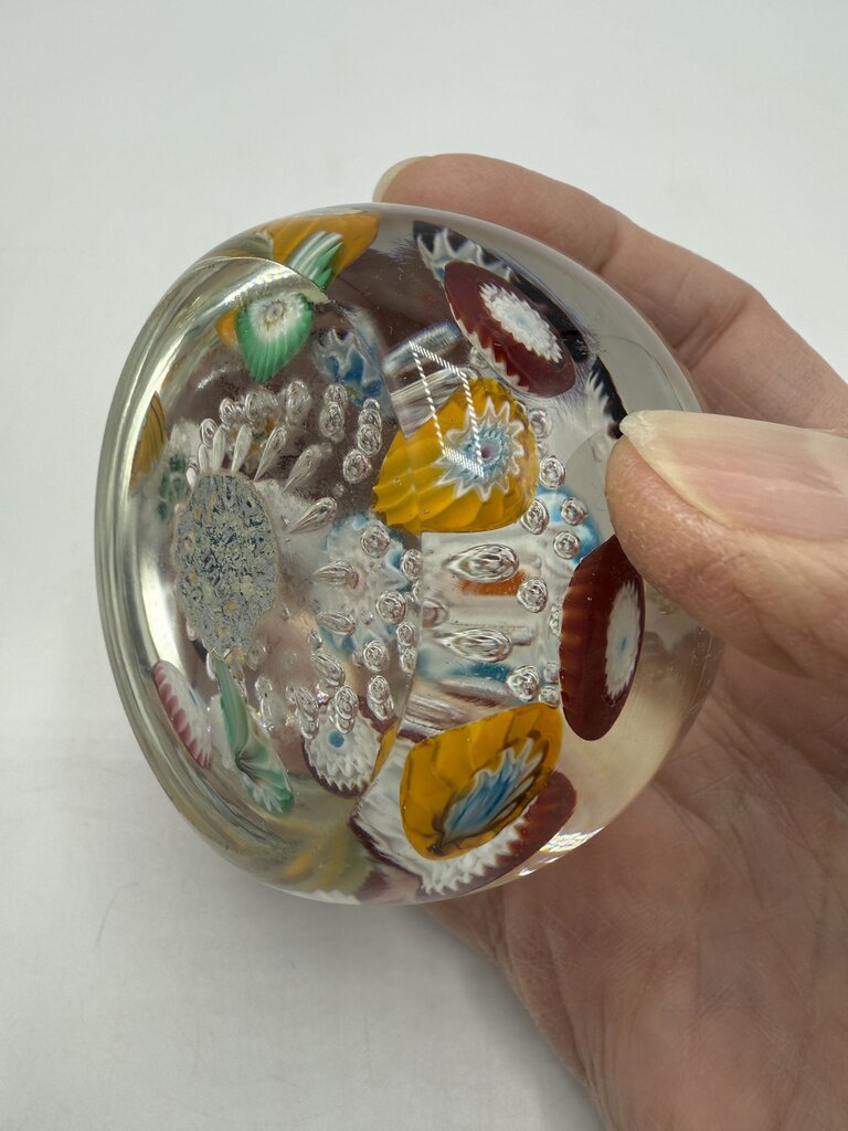VTG Murano Glass Multi-Color Control Bubble Paperweight /ro