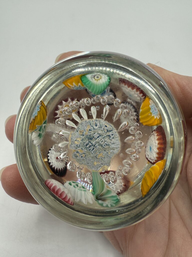 VTG Murano Glass Multi-Color Control Bubble Paperweight /ro