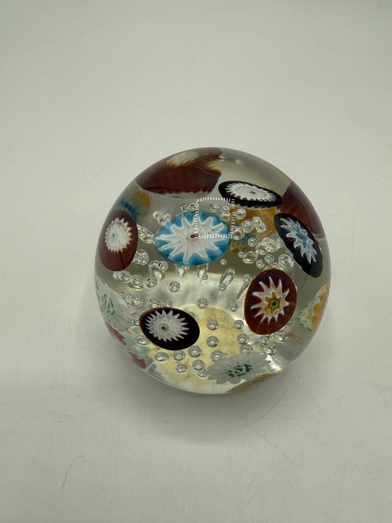 VTG Murano Glass Multi-Color Control Bubble Paperweight /ro