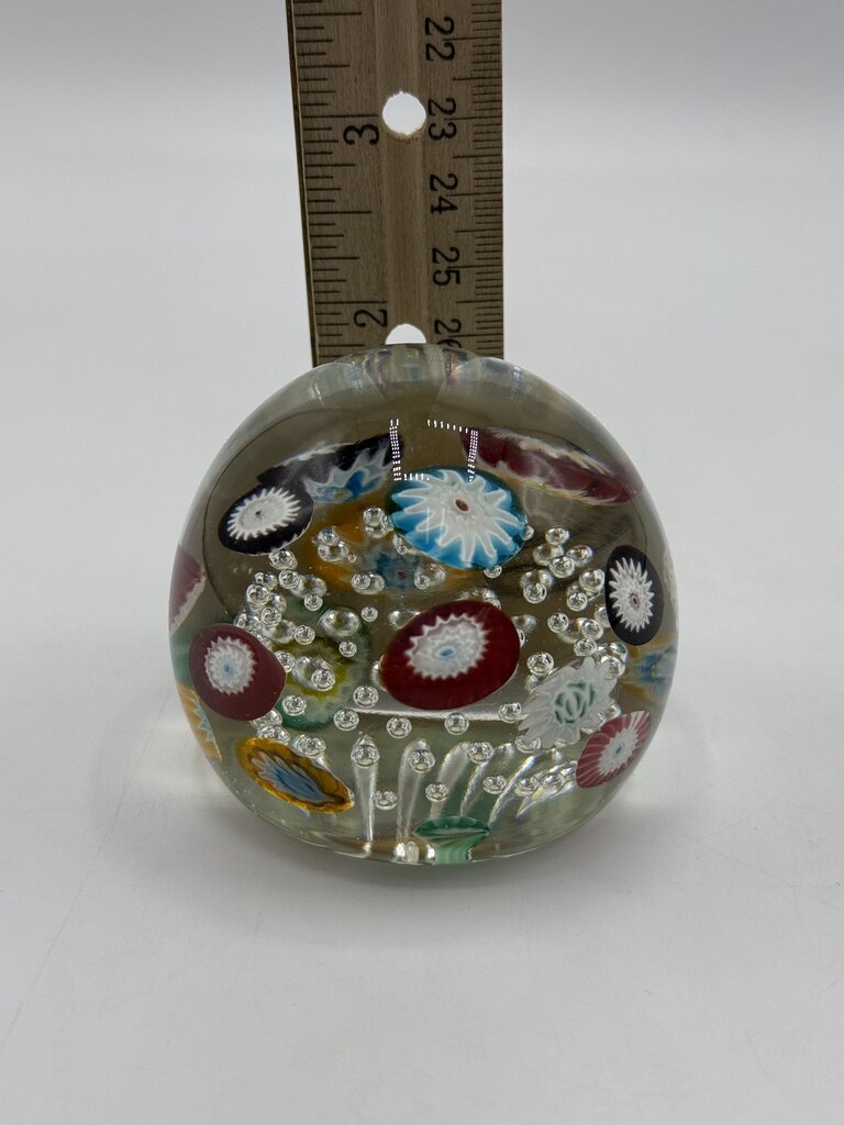 VTG Murano Glass Multi-Color Control Bubble Paperweight /ro