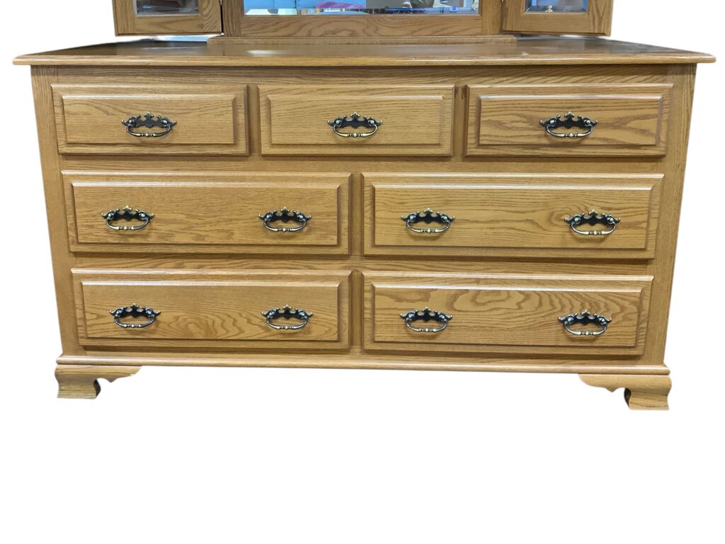 Light Wood Dresser And Mirror