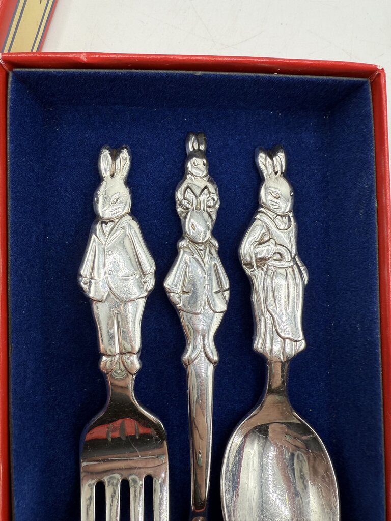 1998 Royal Doulton Bunnykins 3 pc Youth Flatware Set /ro