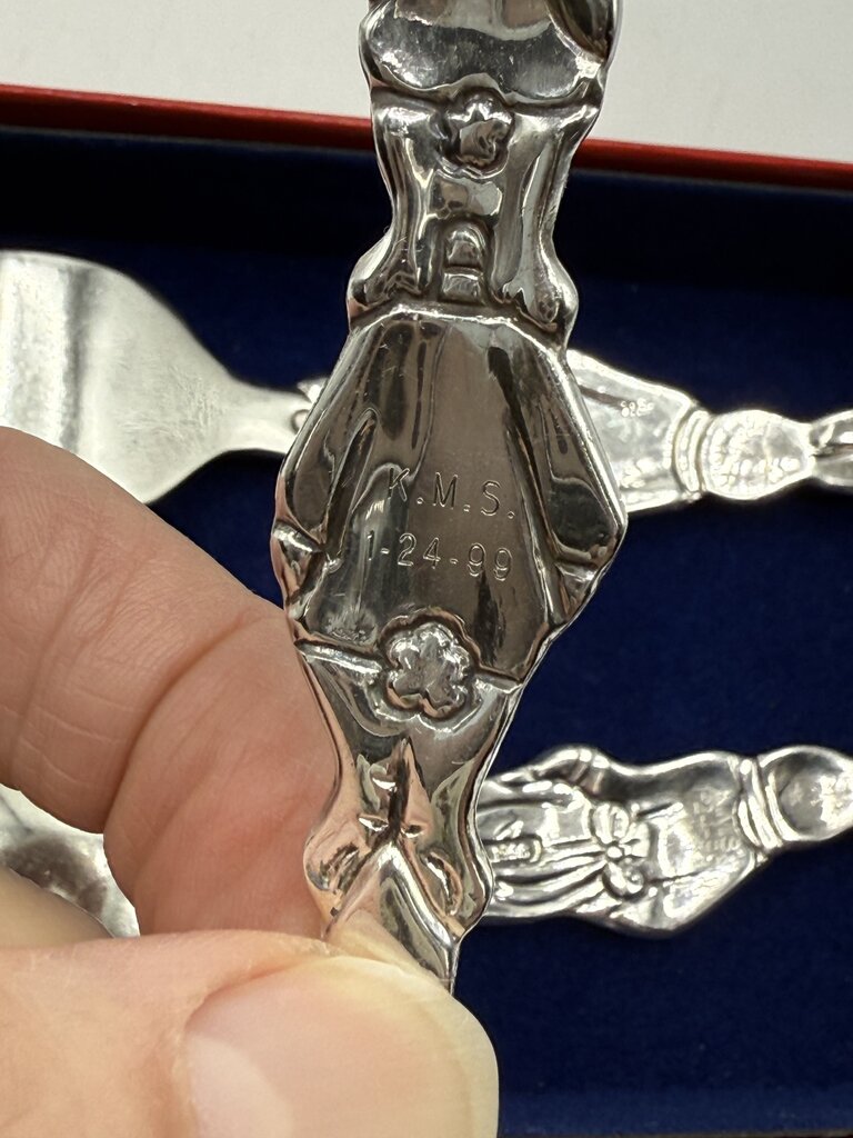 1998 Royal Doulton Bunnykins 3 pc Youth Flatware Set /ro