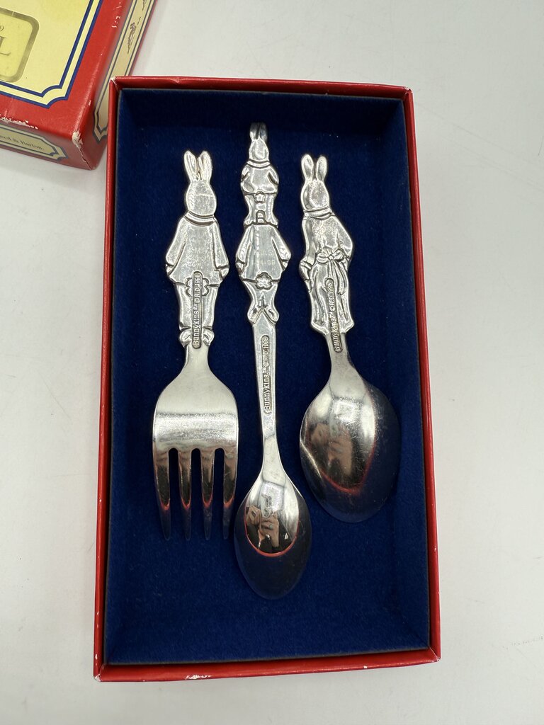 1998 Royal Doulton Bunnykins 3 pc Youth Flatware Set /ro
