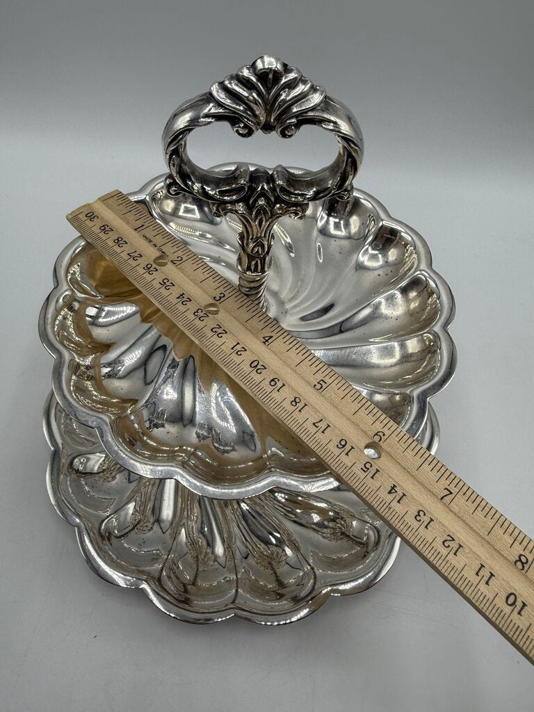 F.B. Rogers Silverplate 2 Tier Serving Tray Dessert Stand /rw