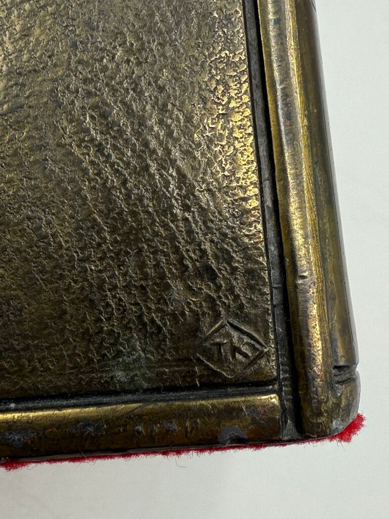 Antique TK Metal Bronze/Brass Book Ends Reading /rw