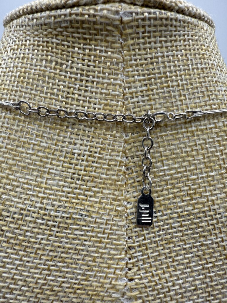 Sterling Silver Snake Chain Necklace Live Laugh Love Pendant 14.5” /ro