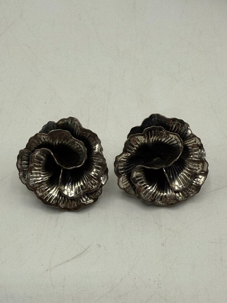 Lot of 3 Sterling Silver Screw Back Earrings /ro