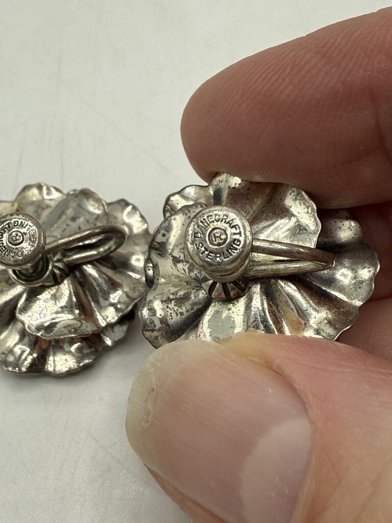 Lot of 3 Sterling Silver Screw Back Earrings /ro