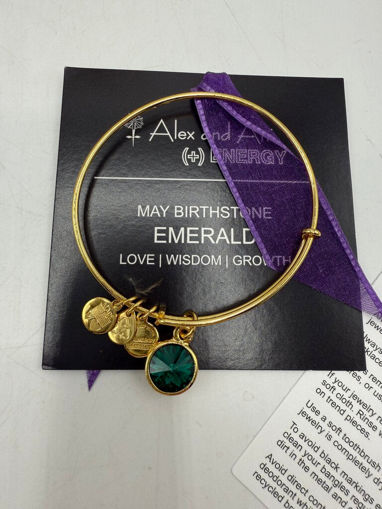 Alex and Ani + Energy Bracelet w/Charms set of 5 /ro