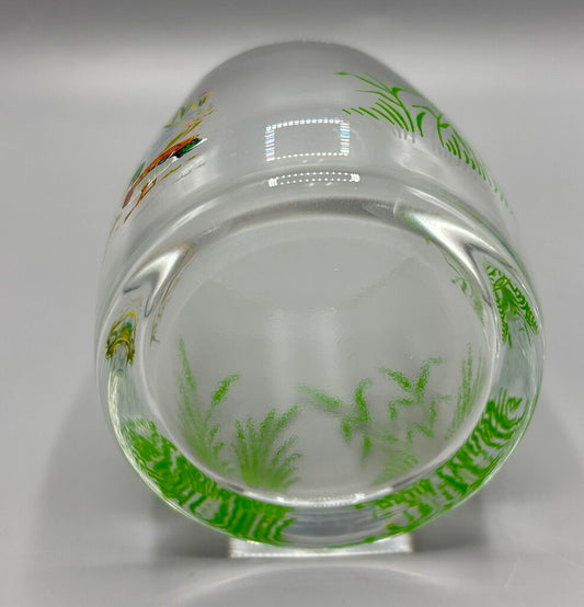 Set of 4 Bohemia Czech Mallard Duck, Marsh, Whiskey Glasses /j