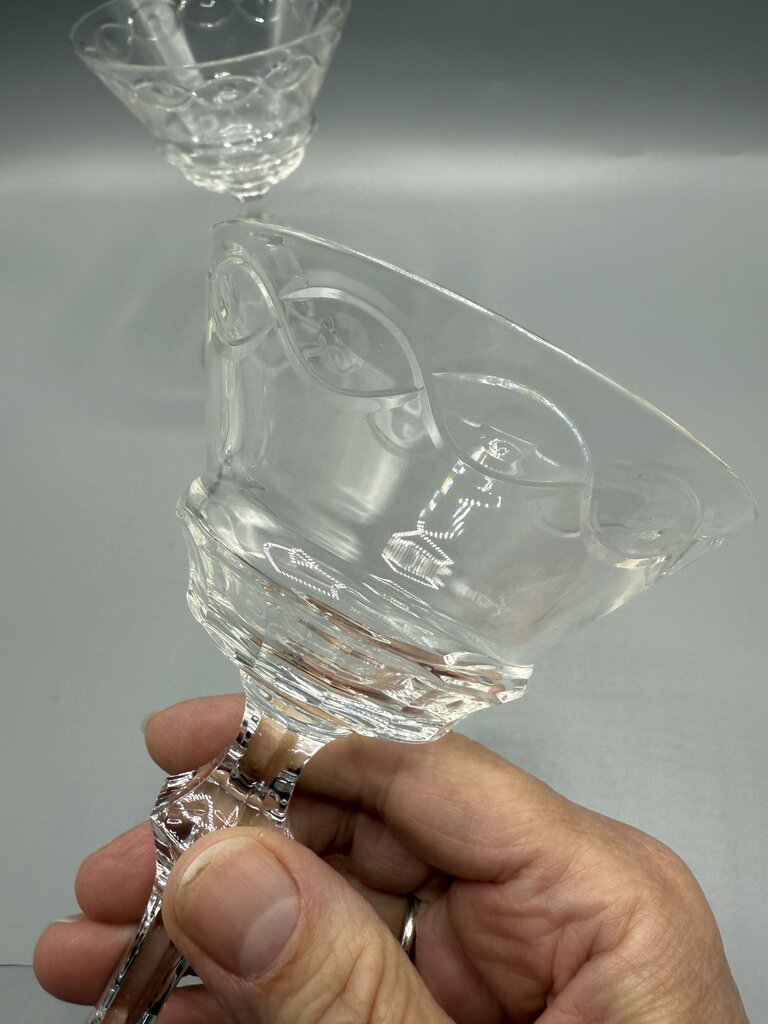 2 Libbey Rock Sharpe Crystal Champagne/Tall Sherbet EUC /rw
