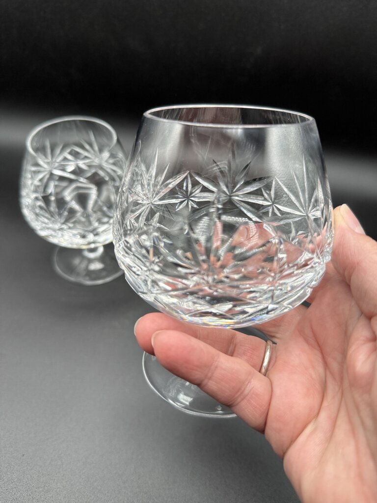 Gorgeous Set of 4 Cut Crystal Brandy Glass/Snifter /roh