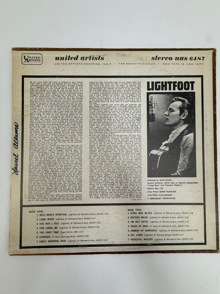 VTG Gordon Lightfoot Vinyl Album “Lightfoot” LP 1970 /ro