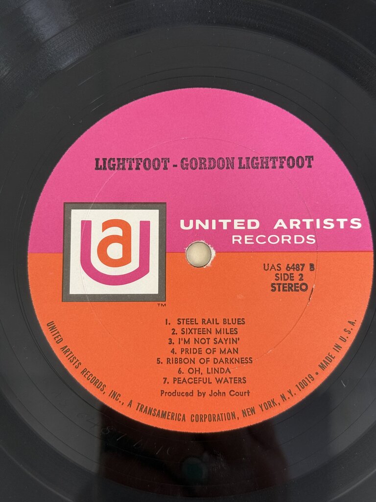 VTG Gordon Lightfoot Vinyl Album “Lightfoot” LP 1970 /ro