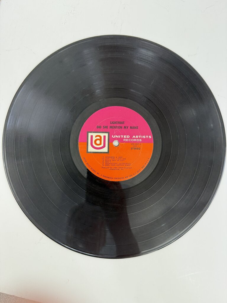 VTG Gordon Lightfoot Vinyl Album LP Did She Mention My Name /ro